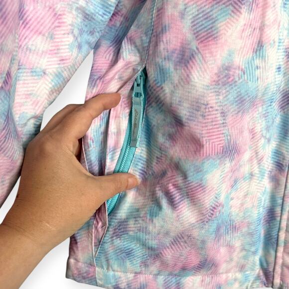 Eddie Bauer Water Color Insulated Hooded Parka Coat Girl's Size XL 16 - Picture 6 of 13